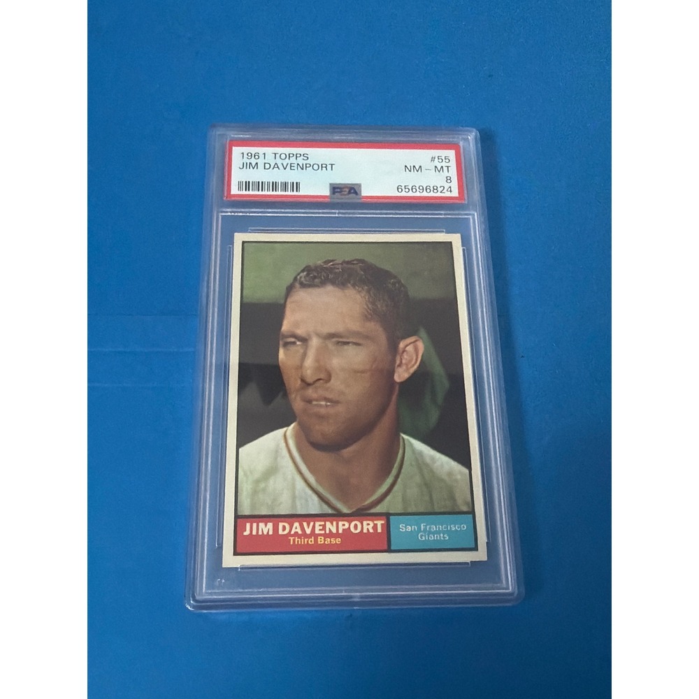 1961 Topps Jim Davenport #55 San Francisco Giants PSA 8 NM-MT Vintage Card - Picture 1 of 3